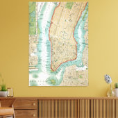 Antike Karte von Lower Manhattan und Central Park Leinwanddruck (Insitu (Wohnzimmer))