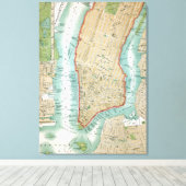 Antike Karte von Lower Manhattan und Central Park Leinwanddruck (Insitu (Holzboden))