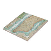 Antike Karte von Lower Manhattan und von Central Fliese (Seite)