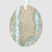Antike Karte von Lower Manhattan und von Central Ornament (Vorderseite)