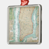 Antike Karte von Lower Manhattan und von Central Ornament Aus Metall (Links)