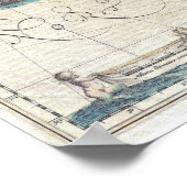 Antike Karte von New York, New England Poster (Ecke)