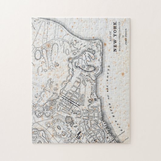 Antike Karte von New York Puzzle (Vertikal)