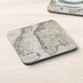 Antike Karte von Norwegen Untersetzer (Linke Seite)