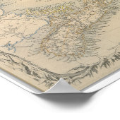 Antike Karte von Nova Scotia und Neufundland Poster (Ecke)