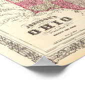 Antike Karte von Ohio Vintages Dekor Poster (Ecke)