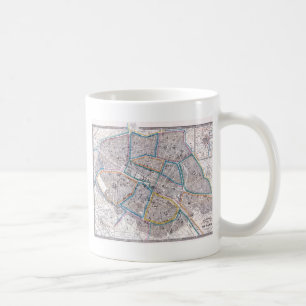 Antike Karte von Paris Kaffeetasse