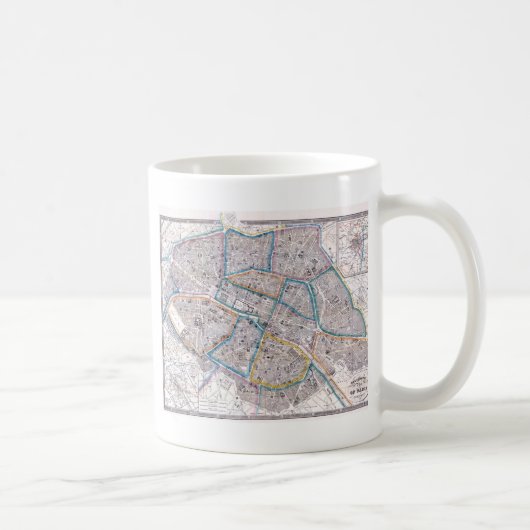 Antike Karte von Paris Kaffeetasse (Rechts)