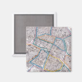 Antike Karte von Paris Magnet (Vorderseite/Rückseite)