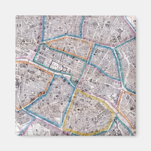 Antike Karte von Paris Magnet (Vorne)