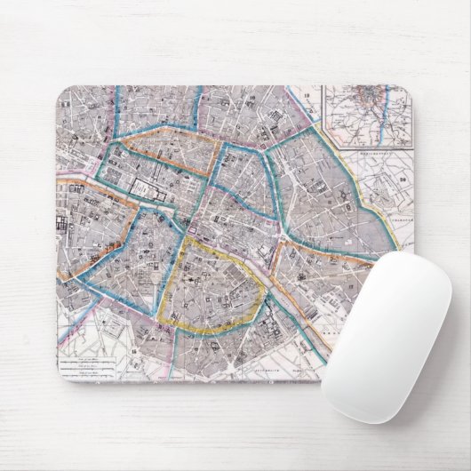 Antike Karte von Paris Mousepad (Mit Mouse)