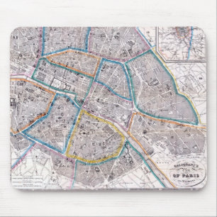 Antike Karte von Paris Mousepad