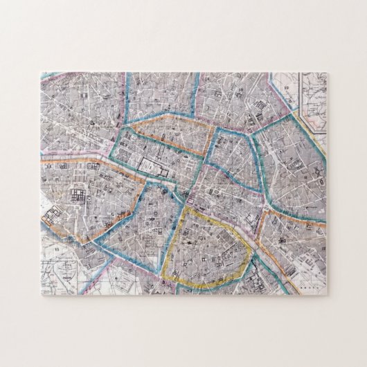 Antike Karte von Paris Puzzle (Horizontal)