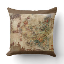 ANTIKE KARTE VON POLEN-KISSEN