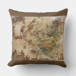 ANTIKE KARTE VON POLEN-KISSEN KISSEN