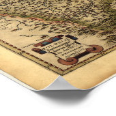 Antike Karte von Polen ORTELIUS ATLAS 1570 A.D. Poster (Ecke)