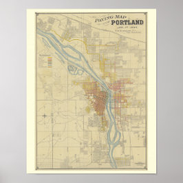 Antike Karte von Portland, Oregon Poster