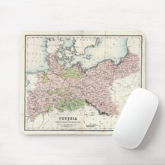 Antike Karte von Preußen Mousepad (Mit Mouse)