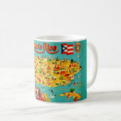 Antike Karte von Puerto Rico Kaffeetasse (VorderseiteRechts)