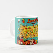 Antike Karte von Puerto Rico Kaffeetasse (Vorderseite Links)