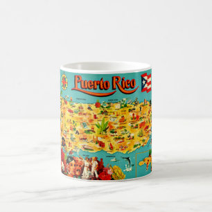 Antike Karte von Puerto Rico  Kaffeetasse