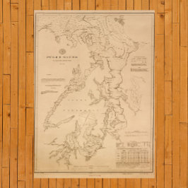 Antike Karte von Puget Sound Poster