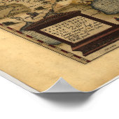 Antike Karte von Russland ORTELIUS ATLAS 1570 A.D. Poster (Ecke)