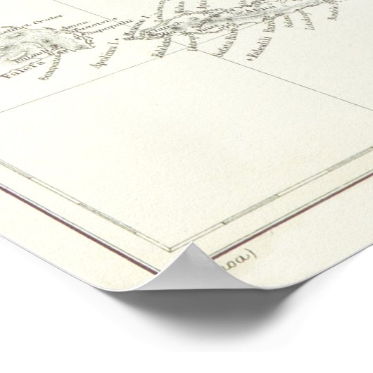 Antike Karte von Samoa Poster (Ecke)