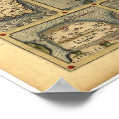 Antike Karte von Sizilien ORTELIUS ATLAS 1570 A.D. Poster (Ecke)