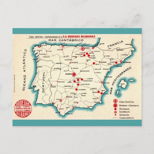Antike Karte von Spanien (Vorderseite)