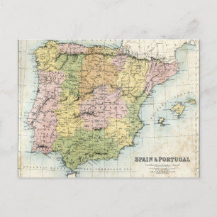 Antike Karte von Spanien und Portugal
