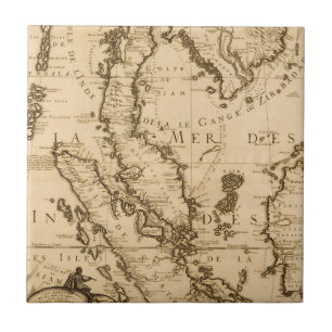 Antike Karte von Südostasien   1687 Fliese