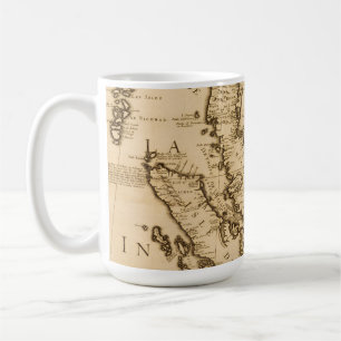 Antike Karte von Südostasien   1687 Kaffeetasse