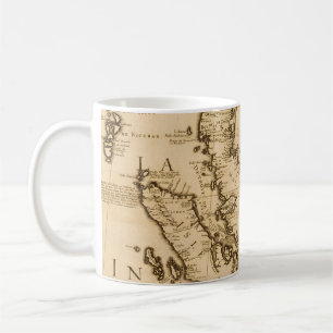 Antike Karte von Südostasien 1687 Kaffeetasse