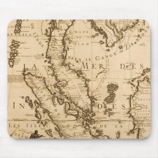 Antike Karte von Südostasien | 1687 Mousepad (Vorne)