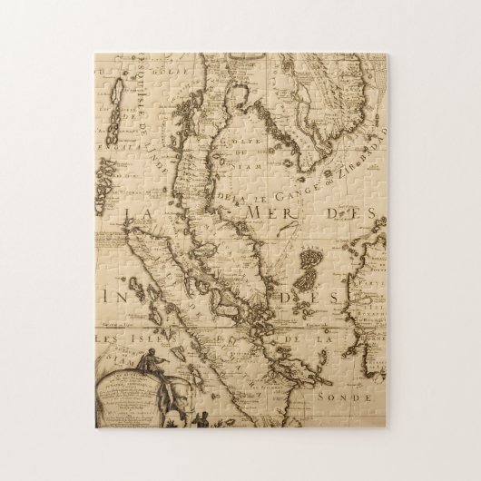 Antike Karte von Südostasien | 1687 Puzzle (Vertikal)