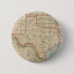 Antike Karte von Texas mit Städten und Flüssen von Button