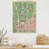 Antike Karte von Versailles, Vintages Frankreich Poster (Küche)