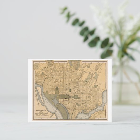 Antike Karte von Washington DC (Stehend Vorderseite)