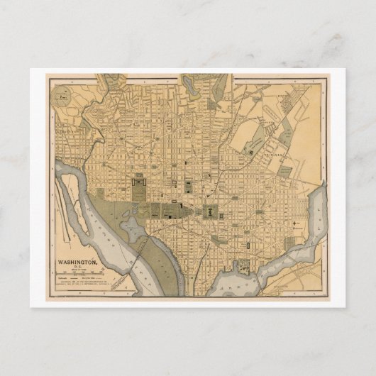 Antike Karte von Washington DC (Vorderseite)