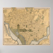 Antike Karte von Washington DC Poster (Vorne)