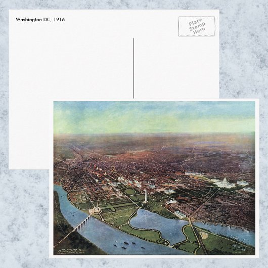 Antike Karte von Washington DC und dem Potomac Riv