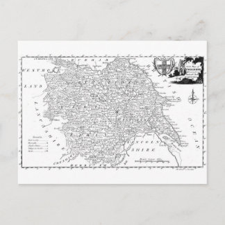 Antike Karte von Yorkshire 1786