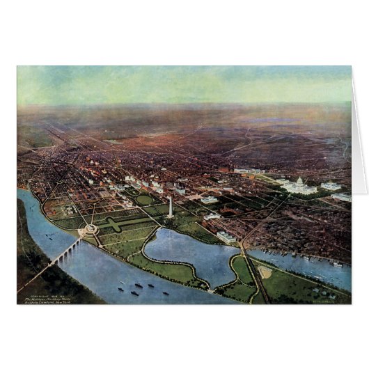 Antike Karte Washington DC und der Potomac River (Vorderseite (Horizontal))