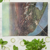 Antike Karte Washington DC und der Potomac River Geschirrtuch (Gefaltet)