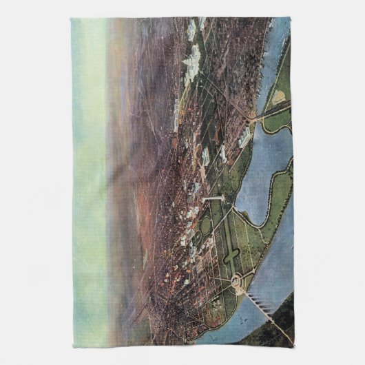 Antike Karte Washington DC und der Potomac River Geschirrtuch (Vertikal)