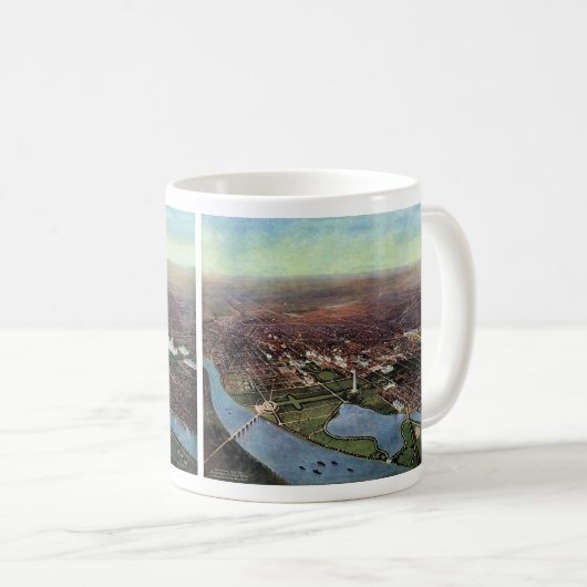 Antike Karte Washington DC und der Potomac River Kaffeetasse (VorderseiteRechts)