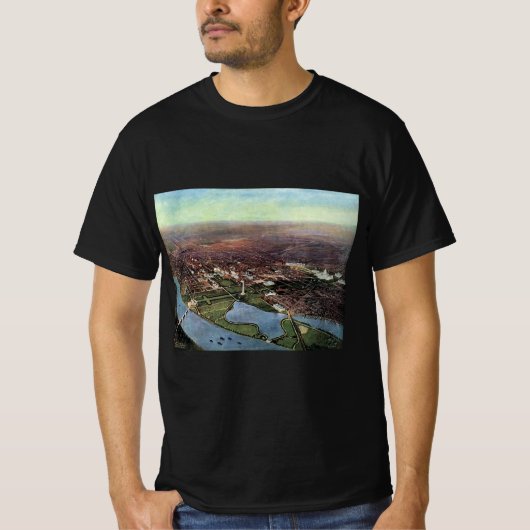 Antike Karte Washington DC und der Potomac River T-Shirt (Vorderseite)