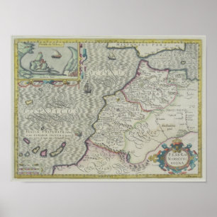 Antike Karte Westafrikas Poster