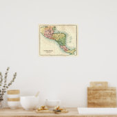 Antike Karte Zentralamerikas Poster (Küche)